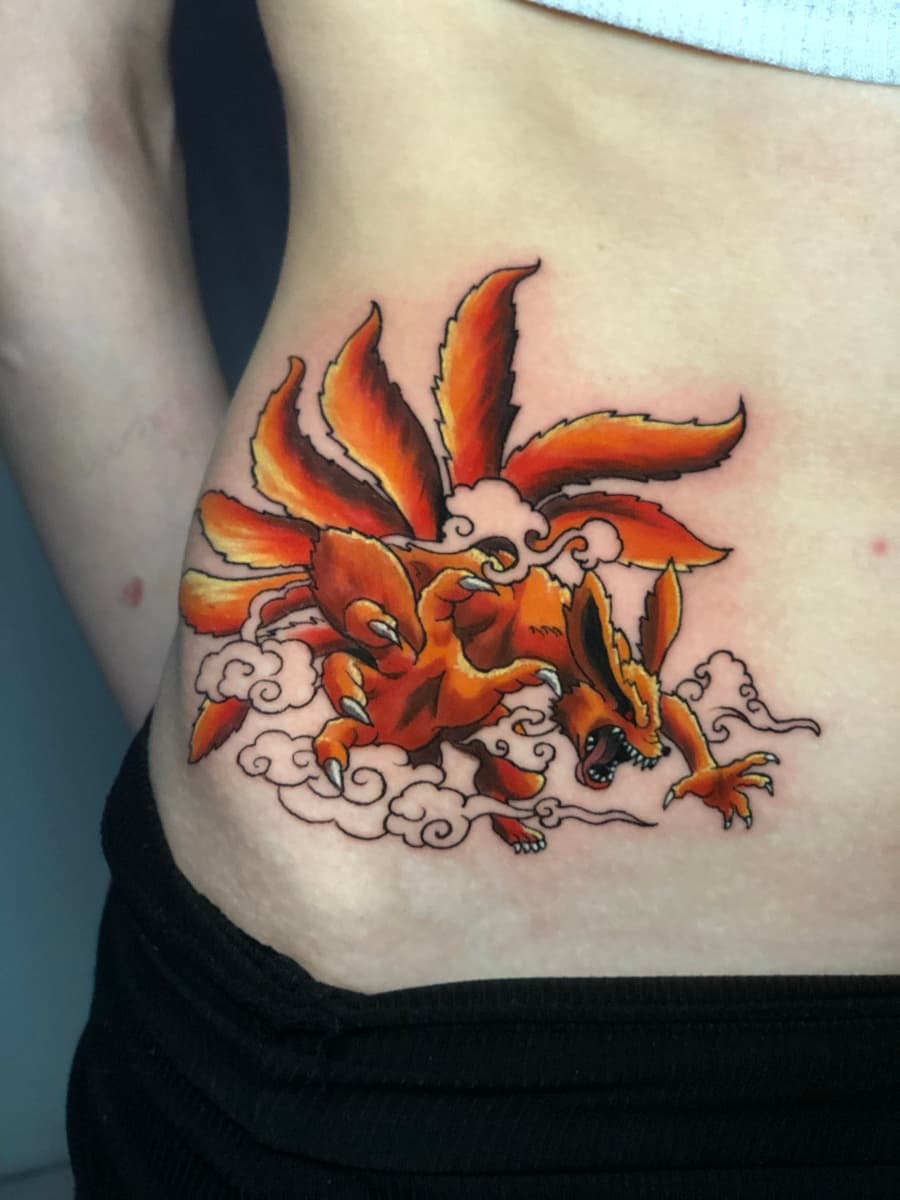 anime tattoo — gorillaz tattoo art studio anime nine-tailed fox side piece tattoo — tattoo portfolio, gorillaz tattoo art studio philippines