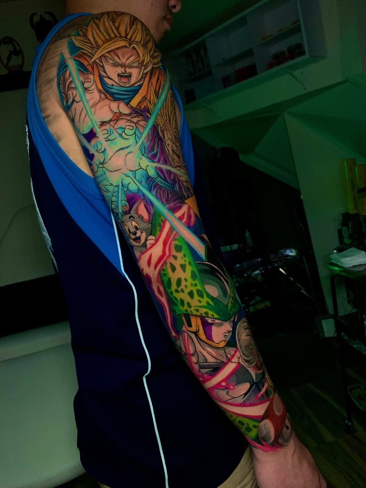 anime dragon ball full sleeve tattoo by park nichole lladoc — gorillaz tattoo art studio philippines