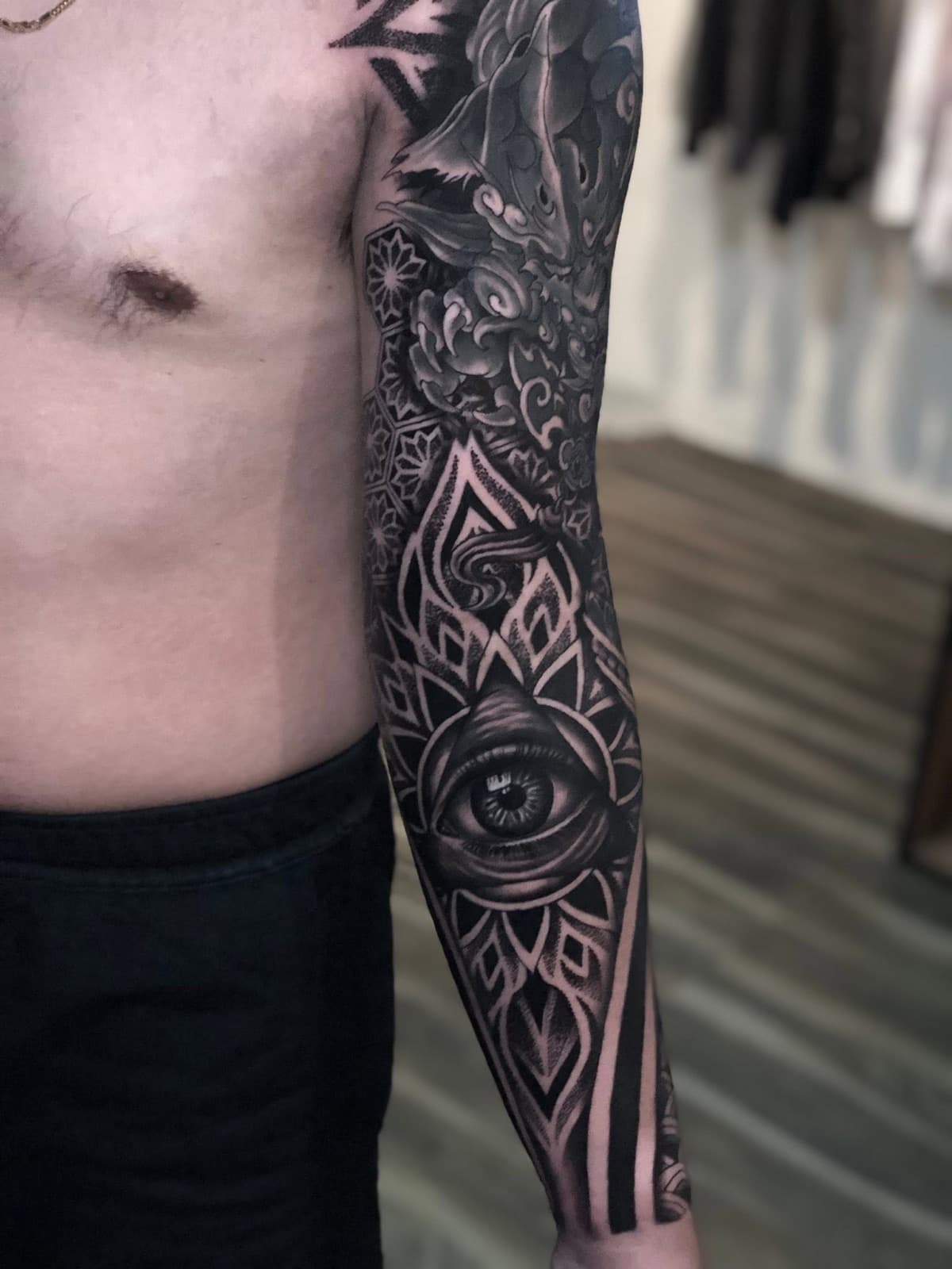 blackwork tattoo piece 24 by park nichole lladoc — gorillaz tattoo art studio philippines