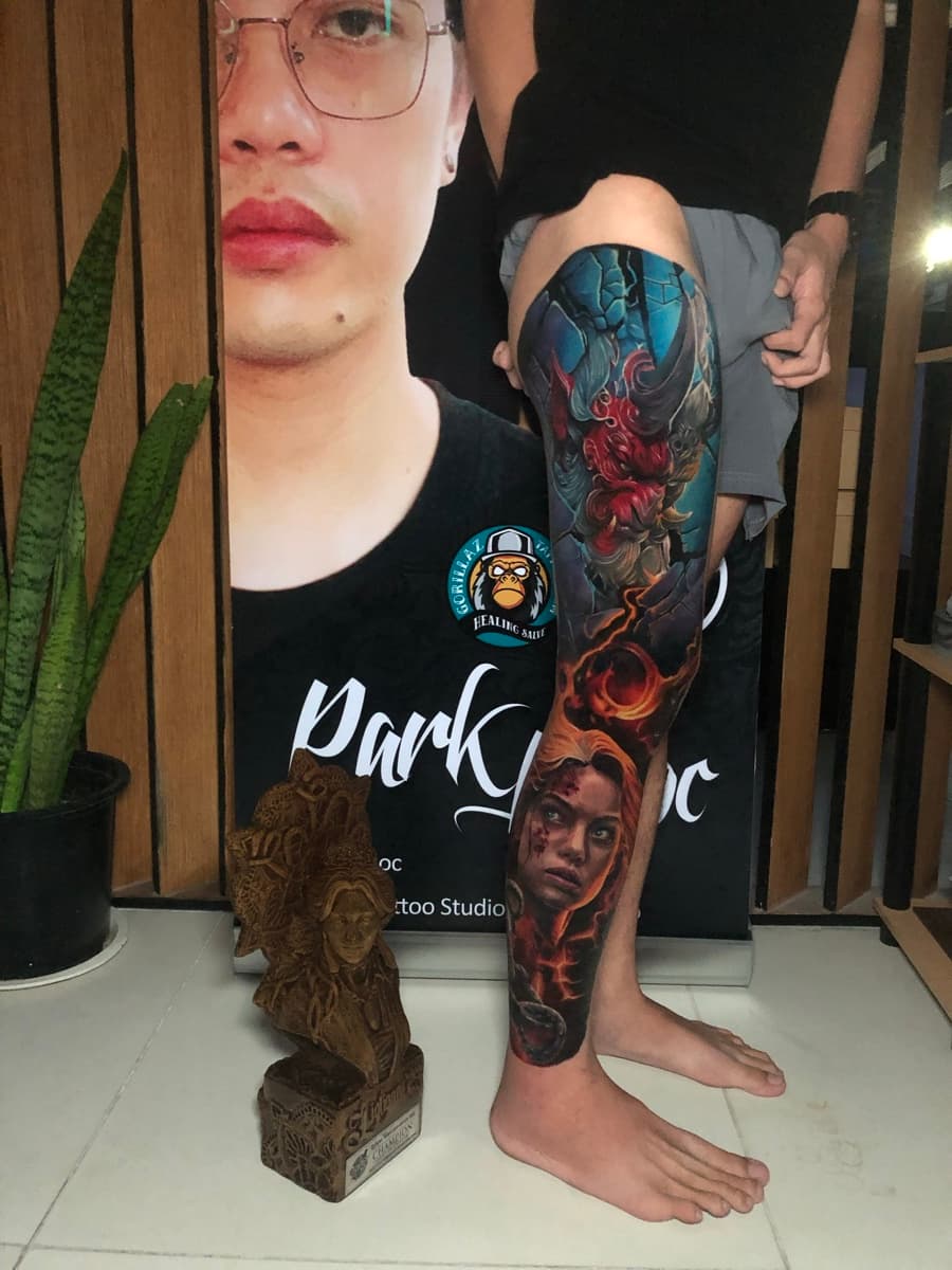 hyper-realism tattoo piece 11 by park nichole lladoc — gorillaz tattoo art studio philippines